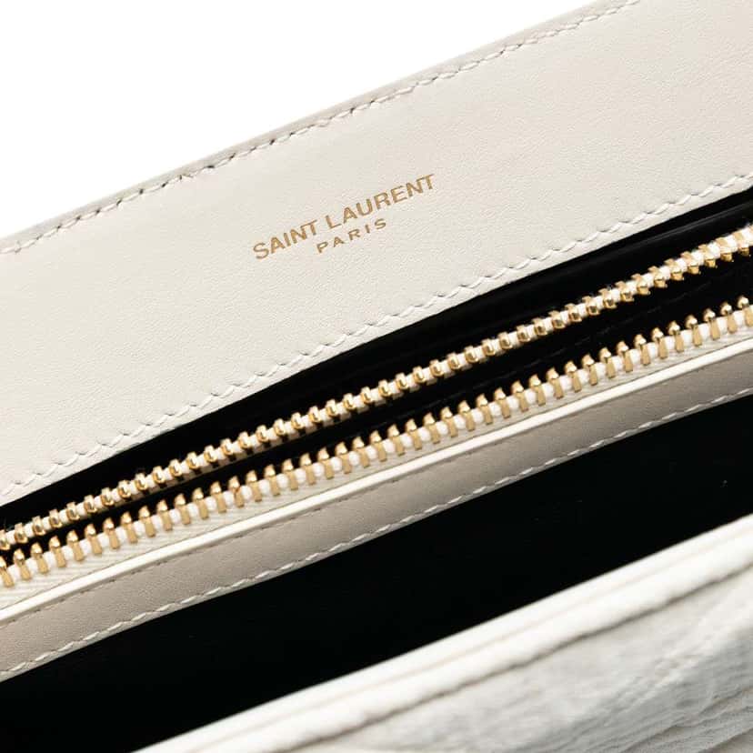 Saint Laurent Small Jersey Loulou Puffer Shoulder Bag White Cotton Good condition - Box View