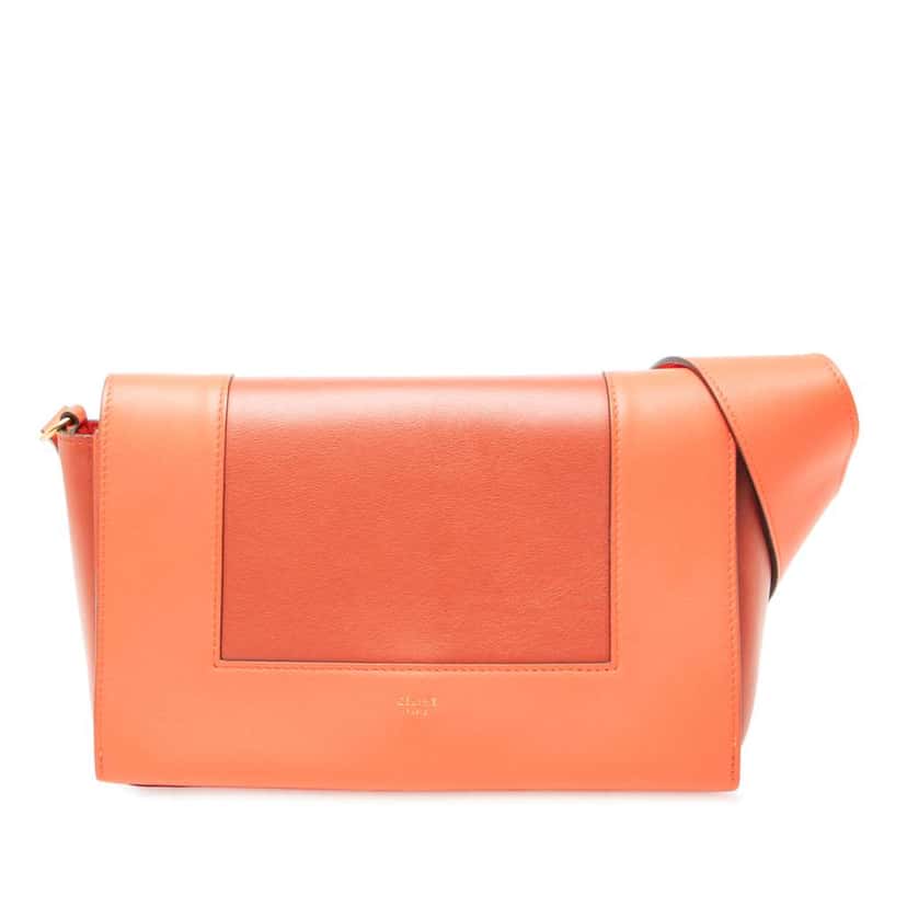Celine Leather Frame Shoulder Bag Orange Leather Very good condition - Front View