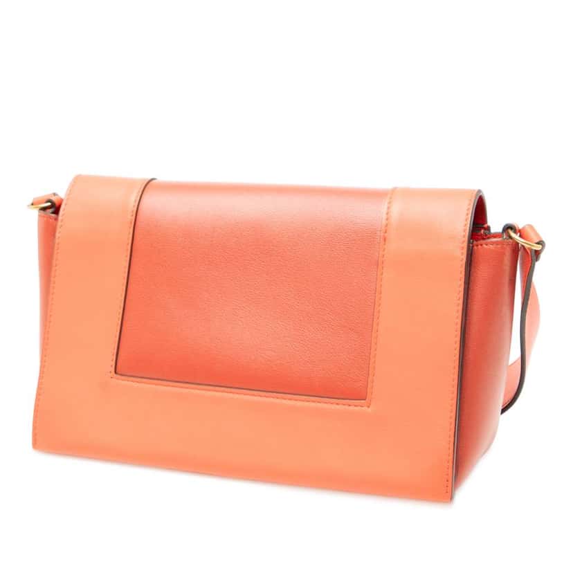 Celine Leather Frame Shoulder Bag Orange Leather Very good condition - Back View
