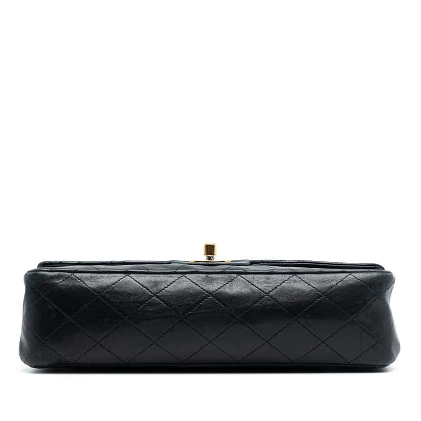 Chanel Medium Classic Lambskin Double Flap Black Leather Good condition - Inside View