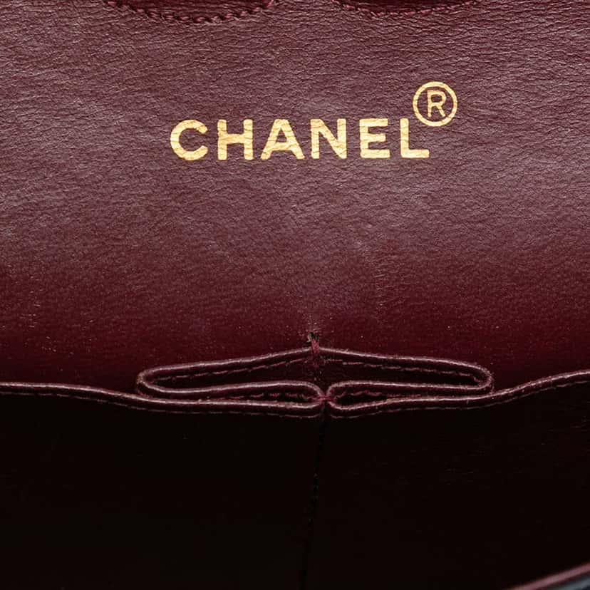 Chanel Medium Classic Lambskin Double Flap Black Leather Good condition - Box View