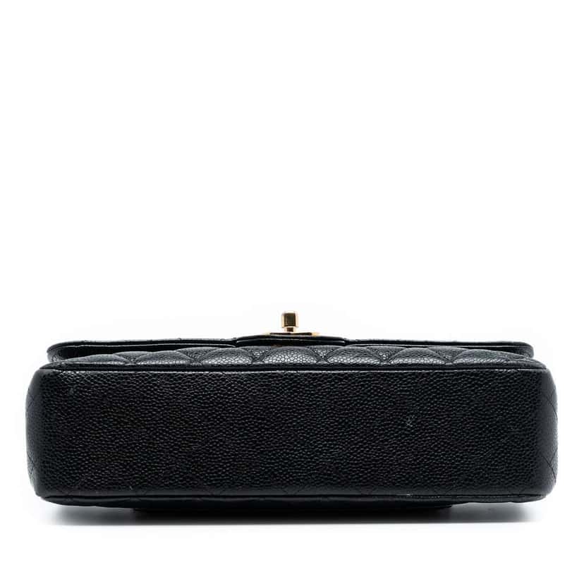 Chanel Medium Classic Caviar Double Flap Black Leather Good condition - Inside View