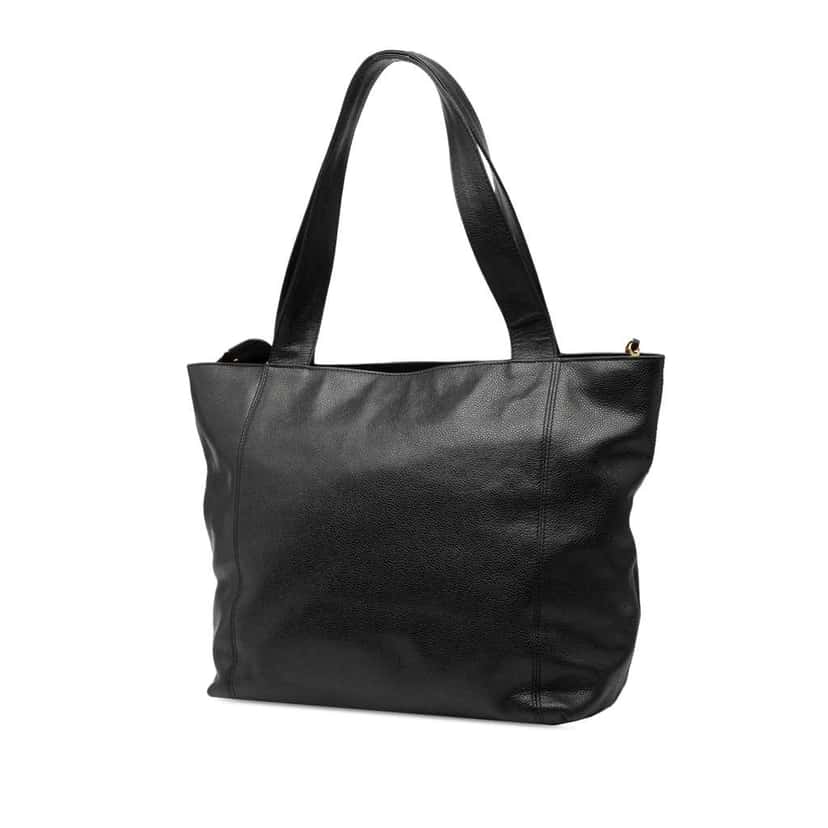 Chanel CC Caviar Tote Black Leather Very good condition - Back View