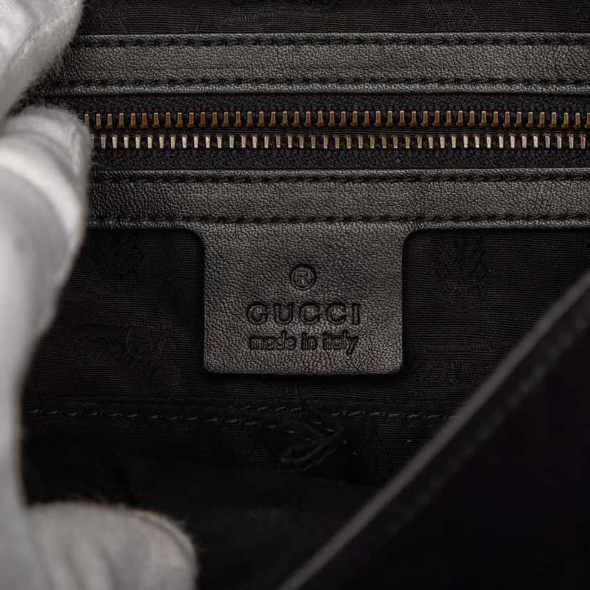 Gucci Suede 1973 Shoulder Bag Black Leather Very good condition - Box View