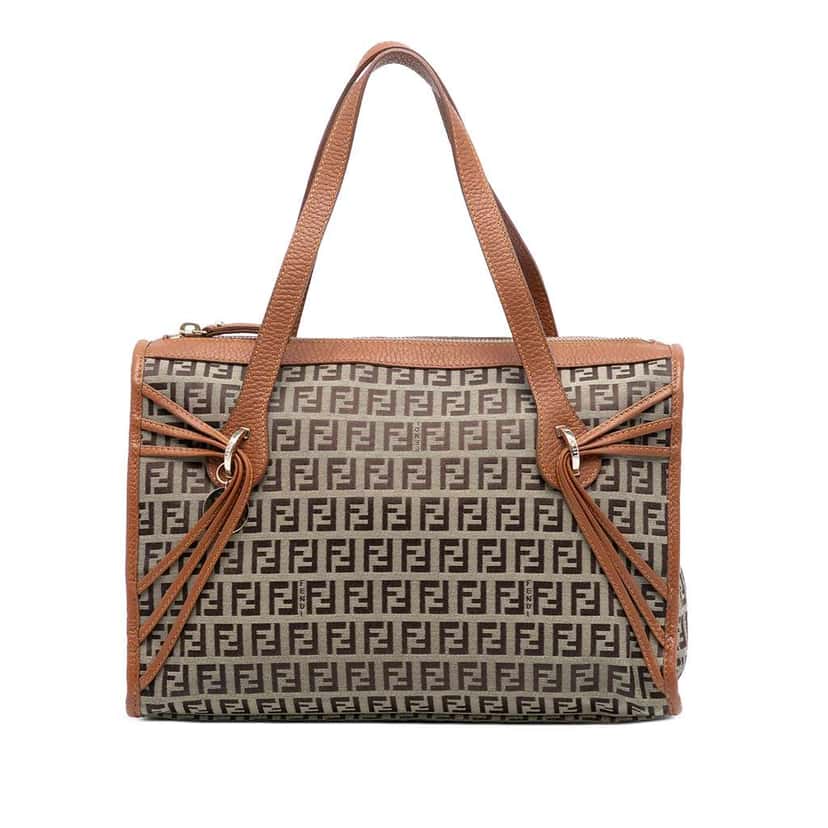 Fendi Zucchino Canvas Tote Brown Canvas Good condition - Front View