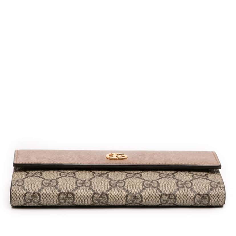 Gucci Bicolor GG Marmont GG Supreme Continental Wallet Brown Canvas Good condition - Inside View