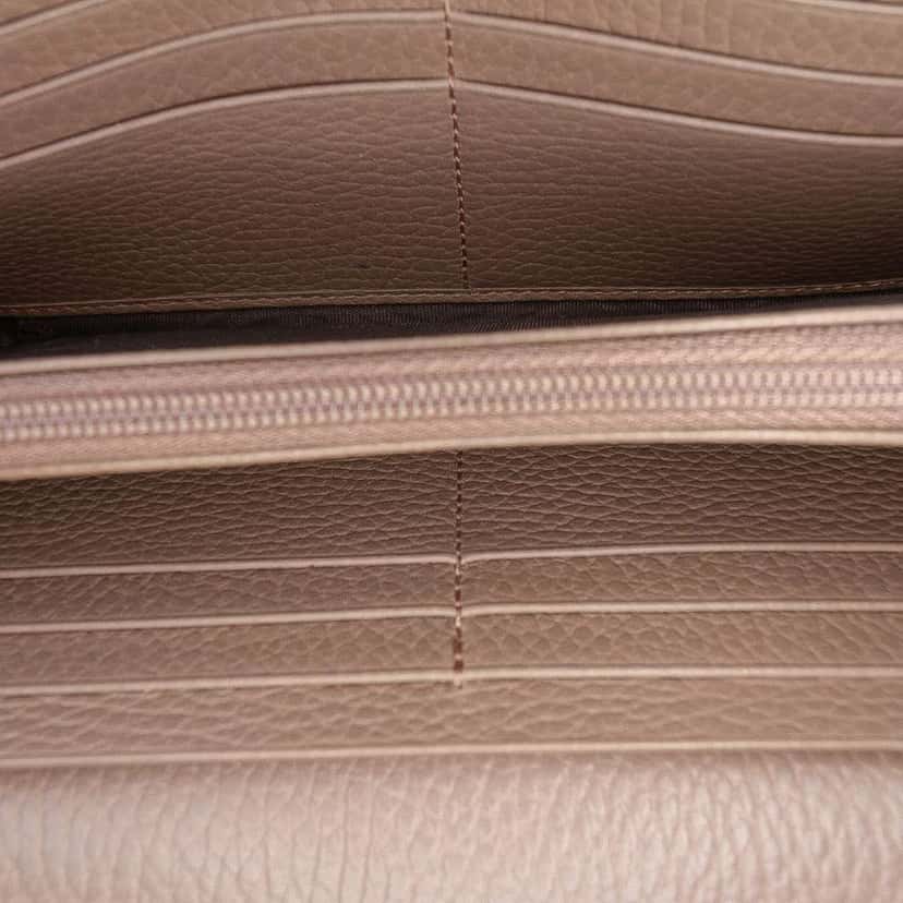 Gucci Bicolor GG Marmont GG Supreme Continental Wallet Brown Canvas Good condition - Model View
