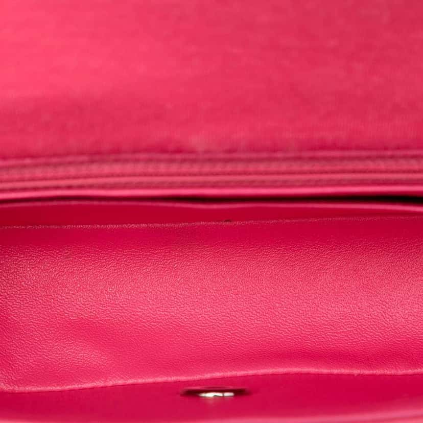 Chanel Mini Rectangular Classic Jersey Single Flap Pink Cotton Very good condition - Model View