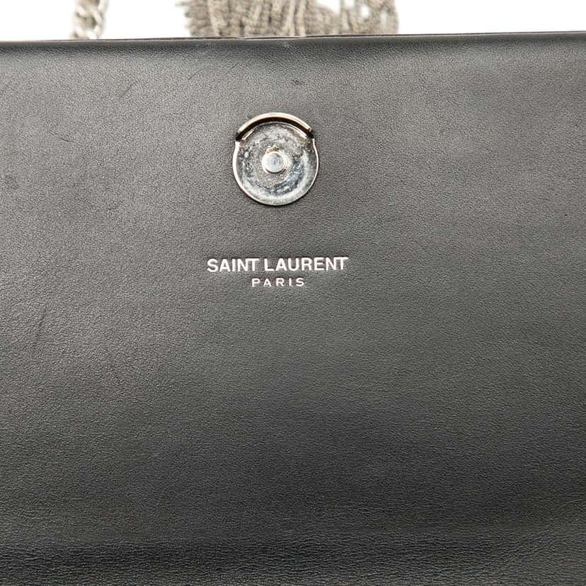Saint Laurent Calfskin Cloud Star Applique Classic Monogram Kate Tassel Wallet on Chain Black Leather Very good condition - Box View
