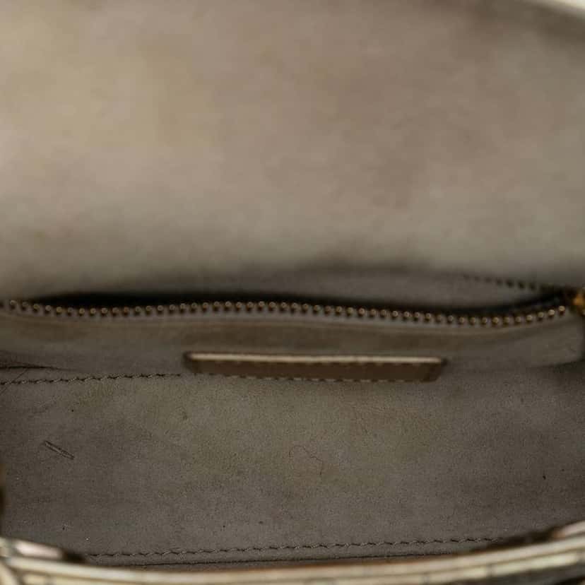 Dior Mini Metallic Lambskin Cannage Lady Dior Gold Leather Good condition - Model View