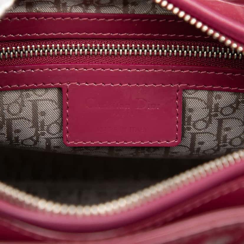 Dior Medium Patent Cannage Lady Dior Pink Leather Good condition - Box View