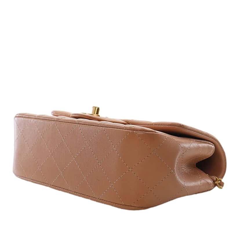 Chanel Mini Rectangular Classic Lambskin Top Handle Flap Brown Leather Good condition - Box View