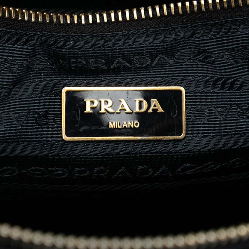 Prada Saffiano Trimmed Tessuto Robot Convertible Tote Black Good condition - Box View