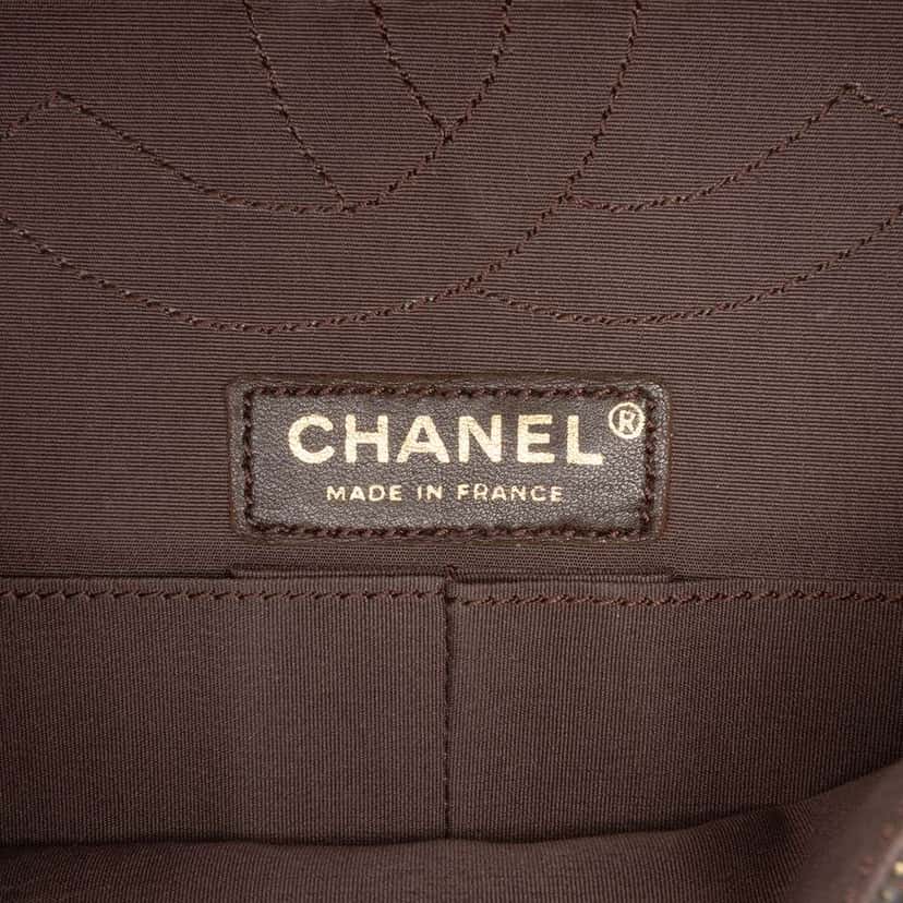Chanel Paris Shanghai 2.55 Icons Lacquered Tweed Double Flap 225 Black Tweed Good condition - Box View