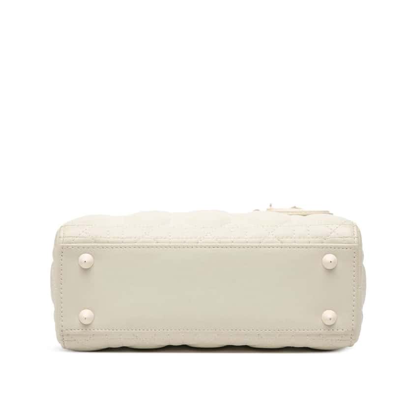 Dior Small Ultra Matte Calfskin Cannage My ABCDior Lady Dior White Leather Good condition - Inside View