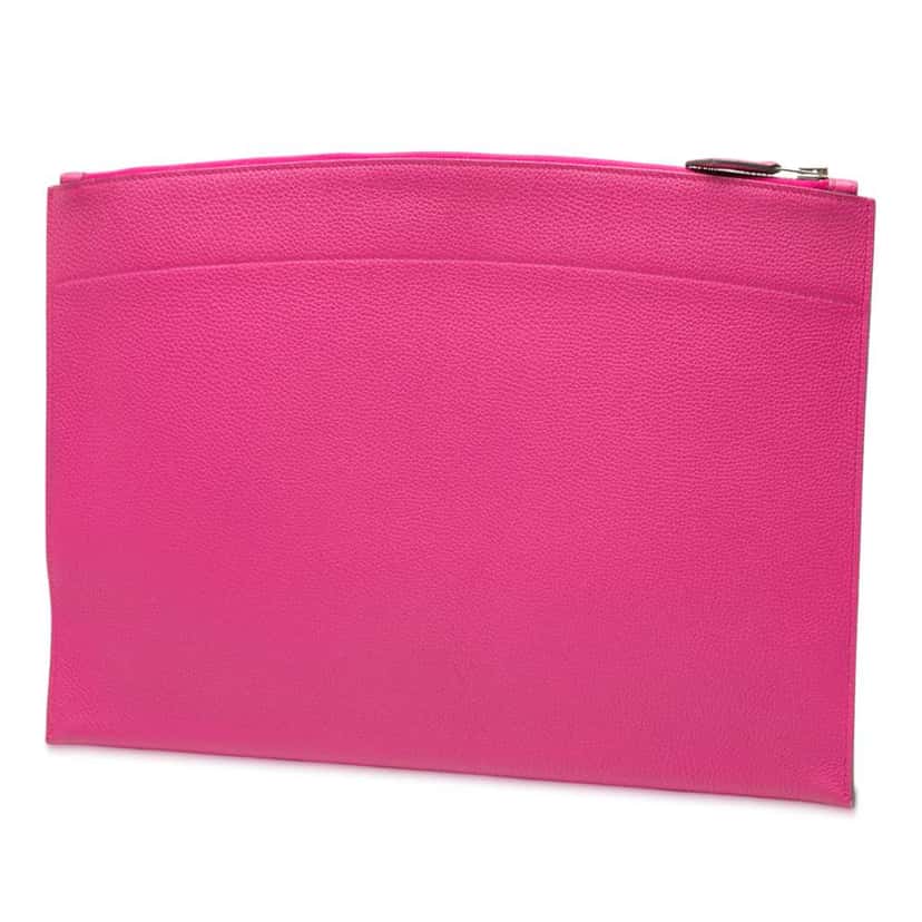 Hermès Large Togo Bazar Pouch Pink Leather Good condition - Back View
