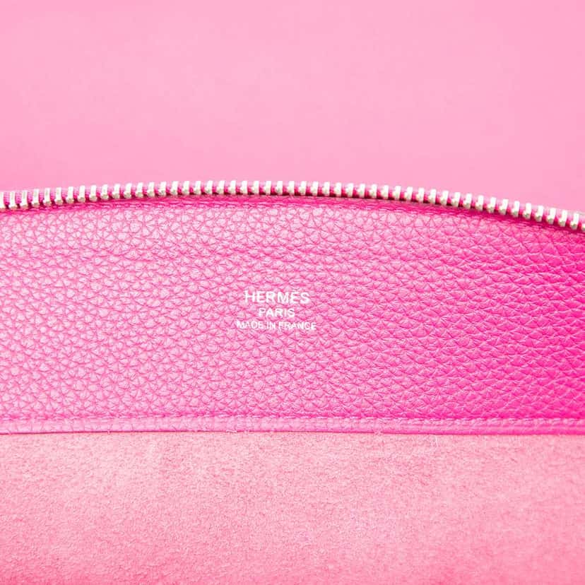 Hermès Large Togo Bazar Pouch Pink Leather Good condition - Box View