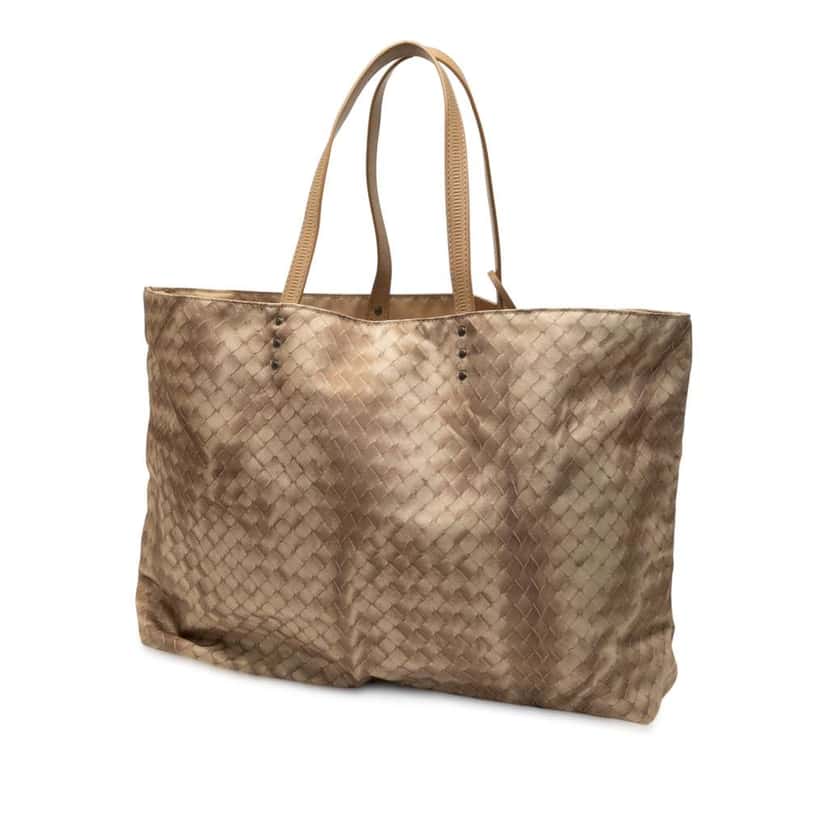 Bottega Veneta Nylon Intrecciolusion Tote Brown Good condition - Back View