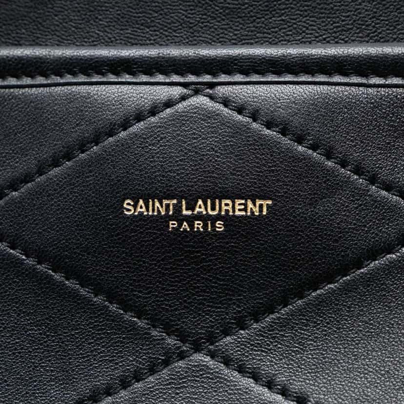 Saint Laurent Quilted Lambskin Le Maillon Chain Shoulder Bag Black Leather Good condition - Box View