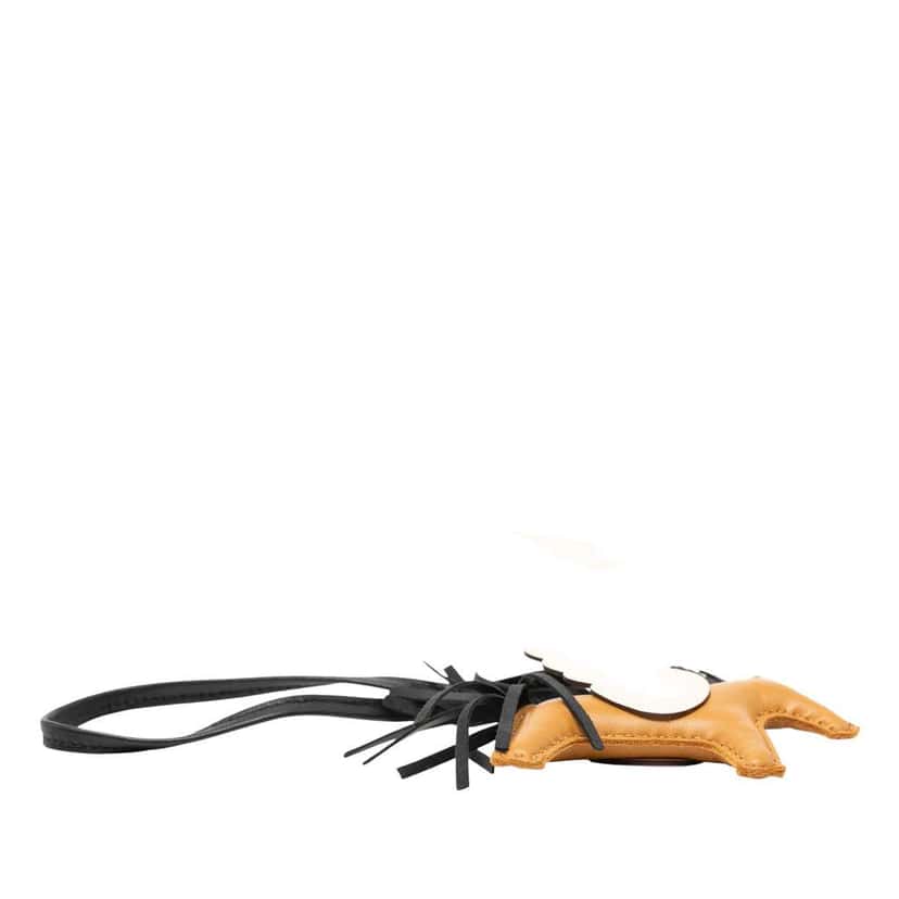 Hermès Milo Lambskin and Swift Grigri Rodeo Pegase Bag Charm PM Brown Leather Good condition - Inside View