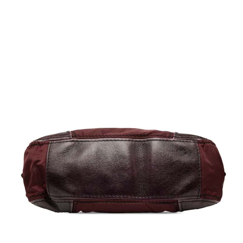 Prada Soft Calf Trimmed Tessuto Zip Top Satchel Red Good condition - Inside View