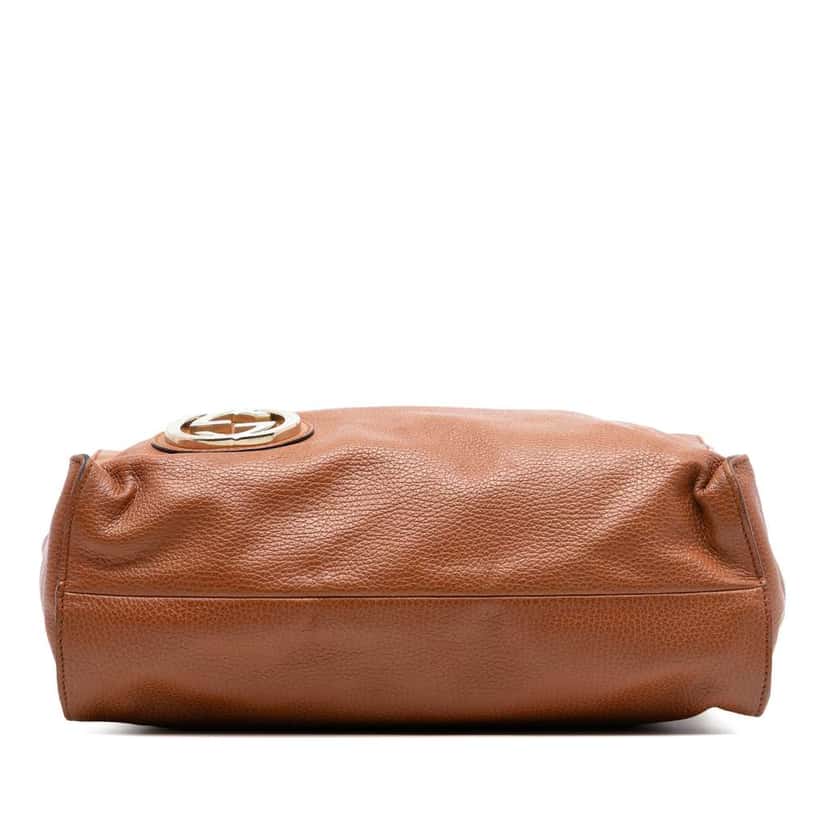 Gucci Dollar Calf Interlocking G Tote Brown Leather Good condition - Inside View