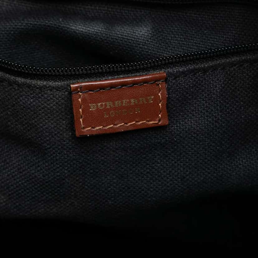 Burberry Medium House Check Trimmed Leather Horn Toggle Tote Brown Leather Good condition - Box View