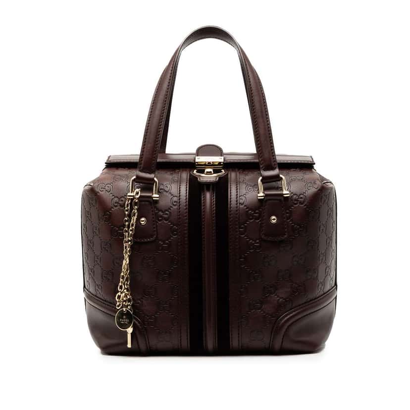 Gucci Guccissima Treasure Handbag Brown Leather Good condition - Front View