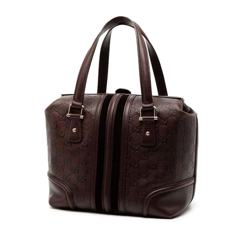 Gucci Guccissima Treasure Handbag Brown Leather Good condition - Back View