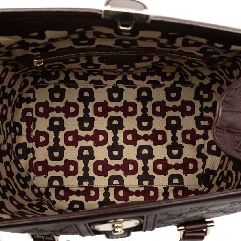 Gucci Guccissima Treasure Handbag Brown Leather Good condition - Model View