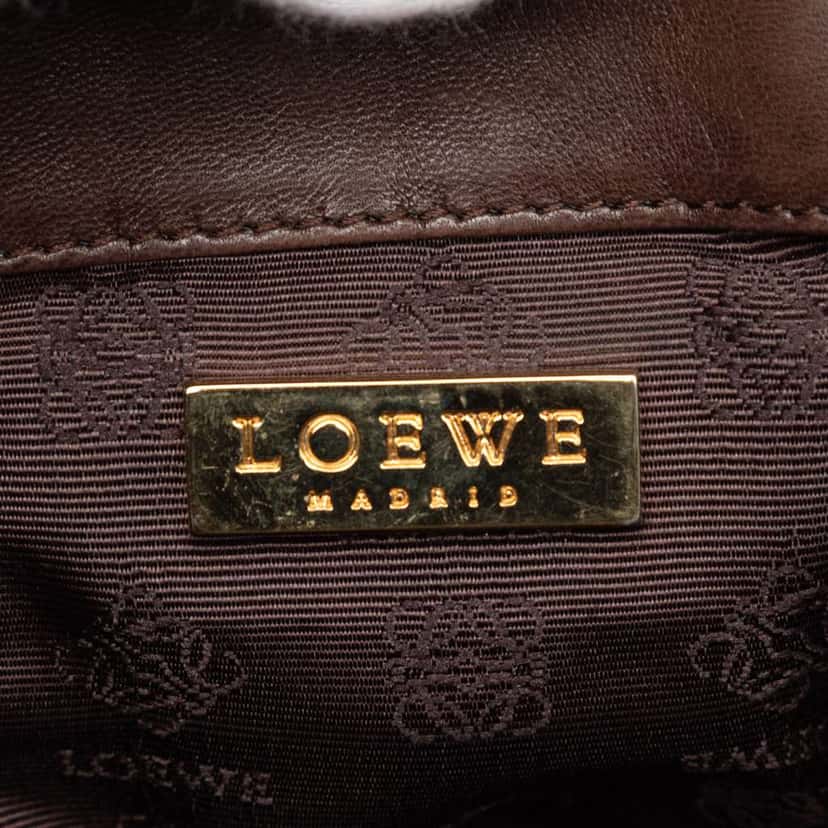 Loewe Suede Anagram Flap Shoulder Bag Brown Leather Very good condition - Box View