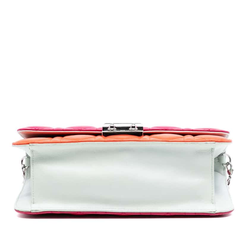 Dior Tricolor Lambskin Cannage Miss Dior Promenade Flap Pink Leather Good condition - Inside View