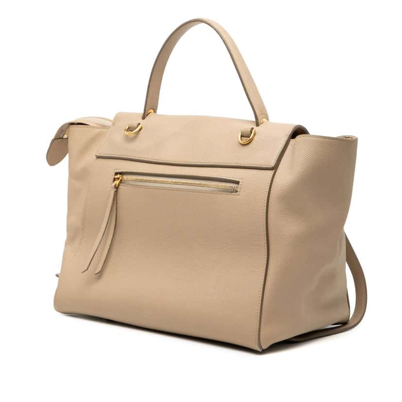 Celine Mini Grained Calfskin Belt Bag Brown Leather Good condition - Back View