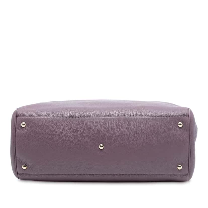 Gucci Large Calfskin Bamboo Shopper Satchel Purple Leather Good condition - Inside View