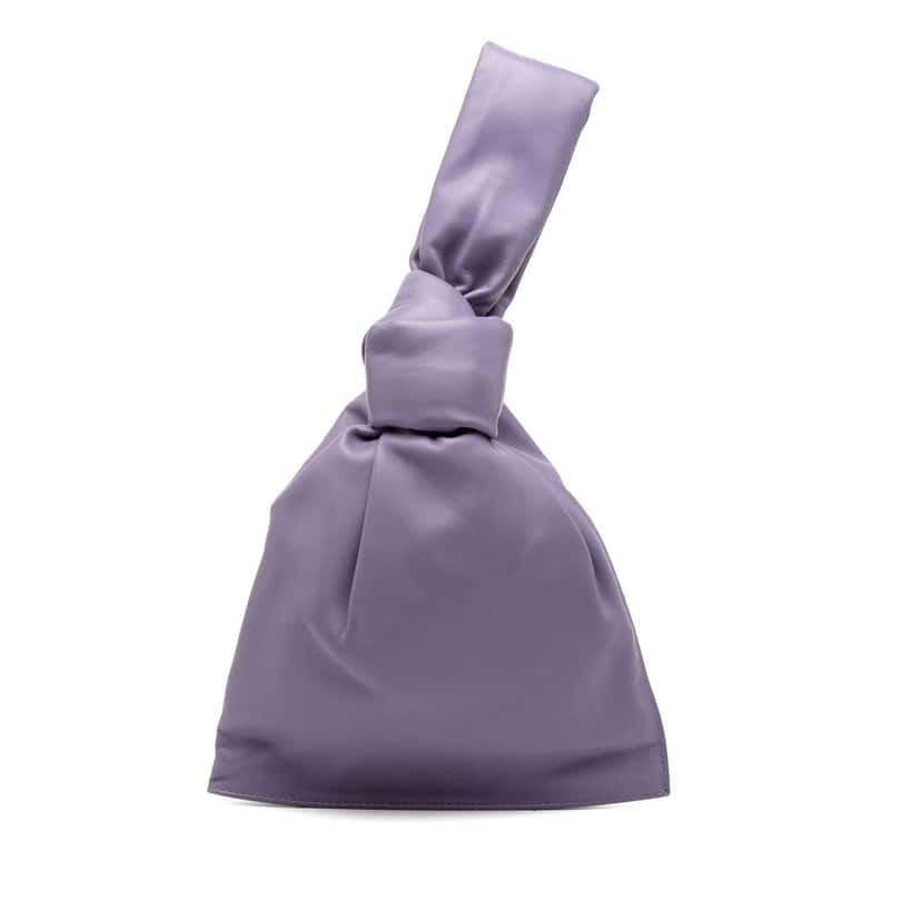 Bottega Veneta Mini Calfskin BV Twist Bag Purple Leather Very good condition - Front View