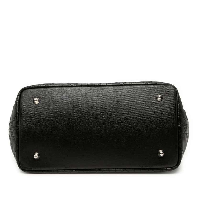 Dior Mini Coated Canvas Cannage Panarea Tote Black Canvas Good condition - Inside View