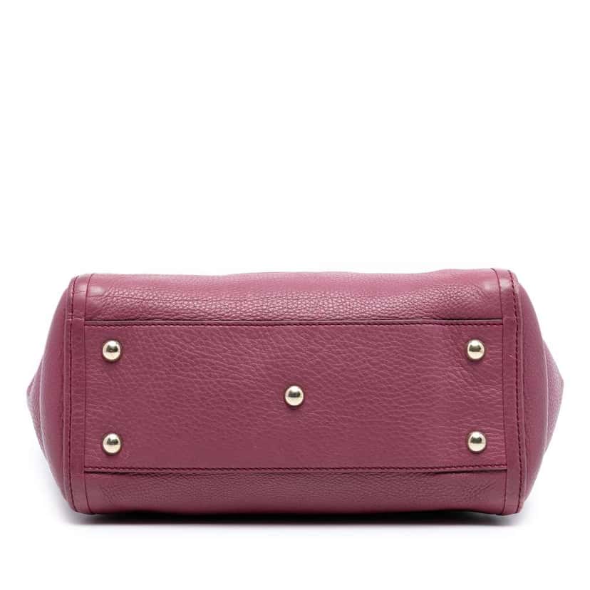 Gucci Small Pebbled Leather Soho Cellarius Satchel Purple Leather Very good condition - Inside View