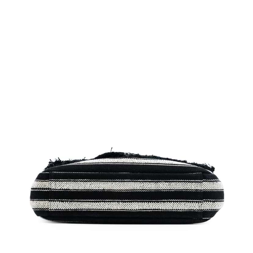 Saint Laurent Large Chevron Berber Monogram College Satchel Black Wool Very good condition - Inside View
