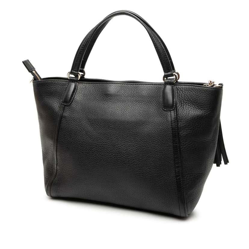 Gucci Small Pebbled Leather Soho Cellarius Satchel Black Leather Good condition - Back View