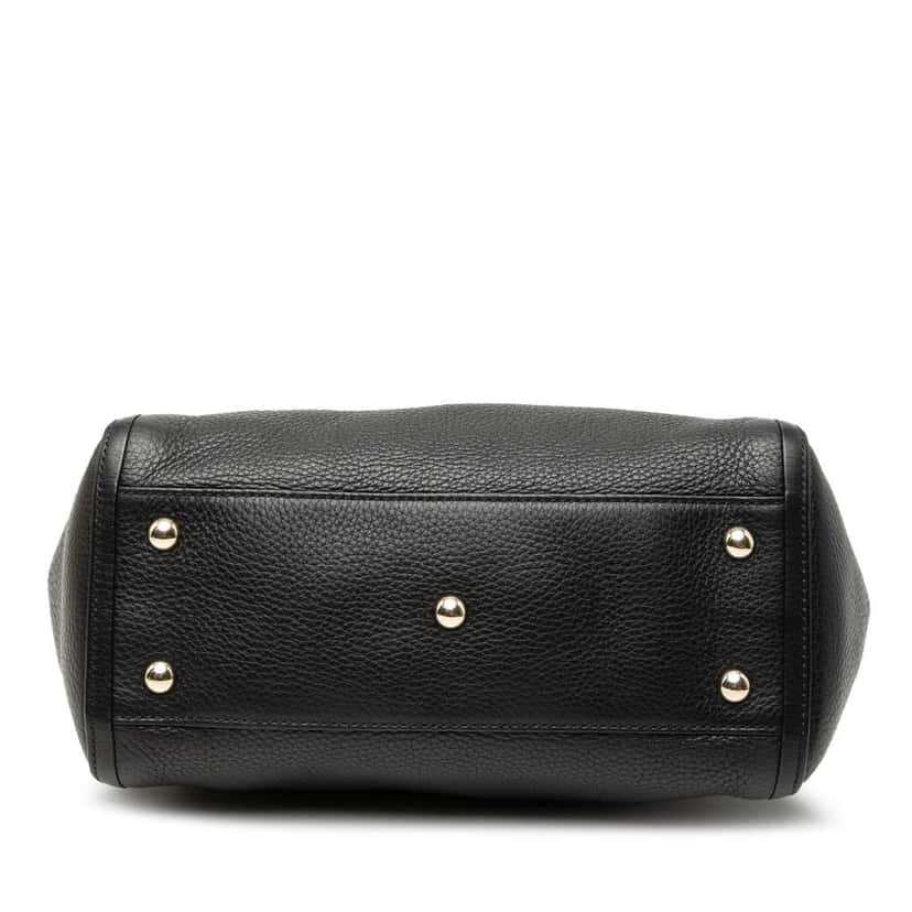 Gucci Small Pebbled Leather Soho Cellarius Satchel Black Leather Good condition - Inside View