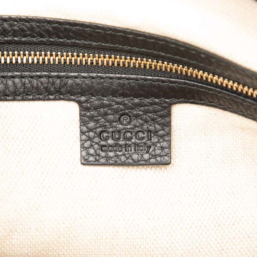 Gucci Small Pebbled Leather Soho Cellarius Satchel Black Leather Good condition - Box View