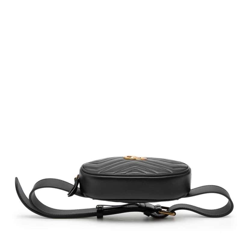 Gucci GG Marmont Matelasse Leather Belt Bag Black Leather Good condition - Inside View