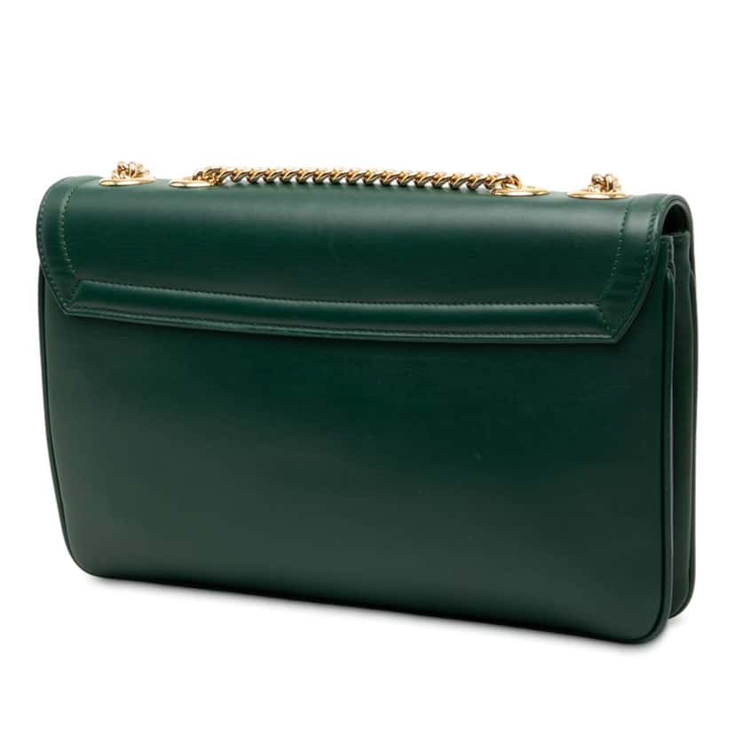 Gucci Medium Leather Rajah Crossbody Green Leather Very good condition - Back View