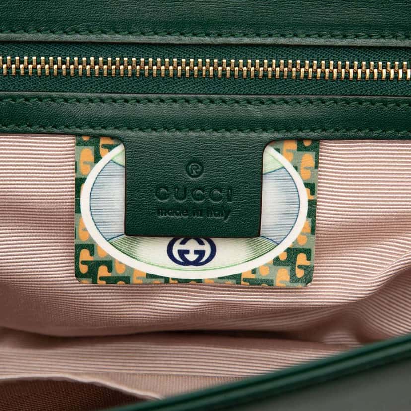 Gucci Medium Leather Rajah Crossbody Green Leather Very good condition - Box View