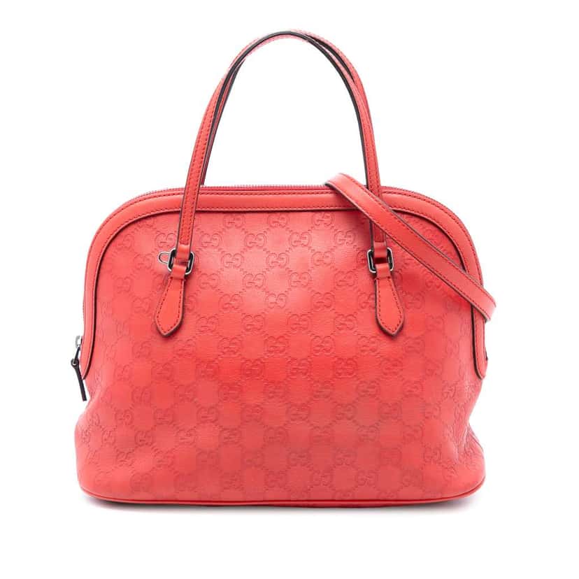 Gucci Medium Guccissima Dome Satchel Red Leather Good condition - Front View
