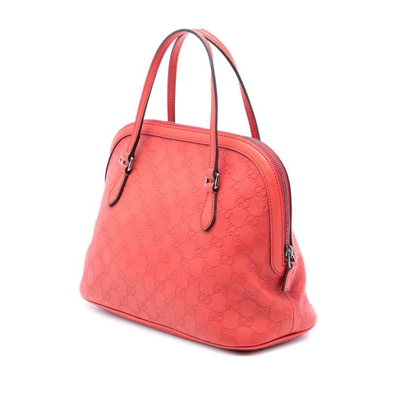 Gucci Medium Guccissima Dome Satchel Red Leather Good condition - Back View