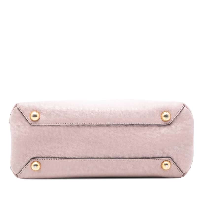 Burberry Small Leather and House Check Banner Satchel Pink Leather Good condition - Inside View