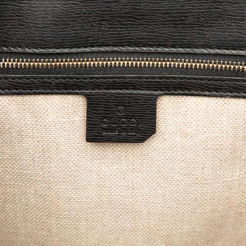 Gucci Large Leather Bamboo Bullet Tote Black Leather Good condition - Box View