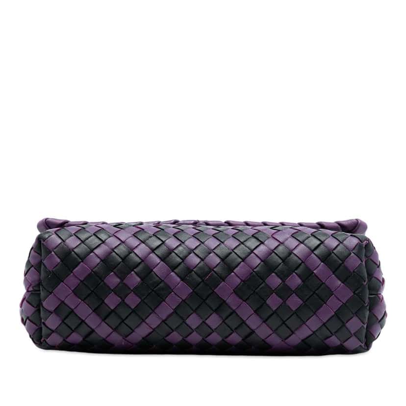 Bottega Veneta Small Bicolor Nappa Intrecciato Olimpia Shoulder Bag Purple Leather Very good condition - Inside View