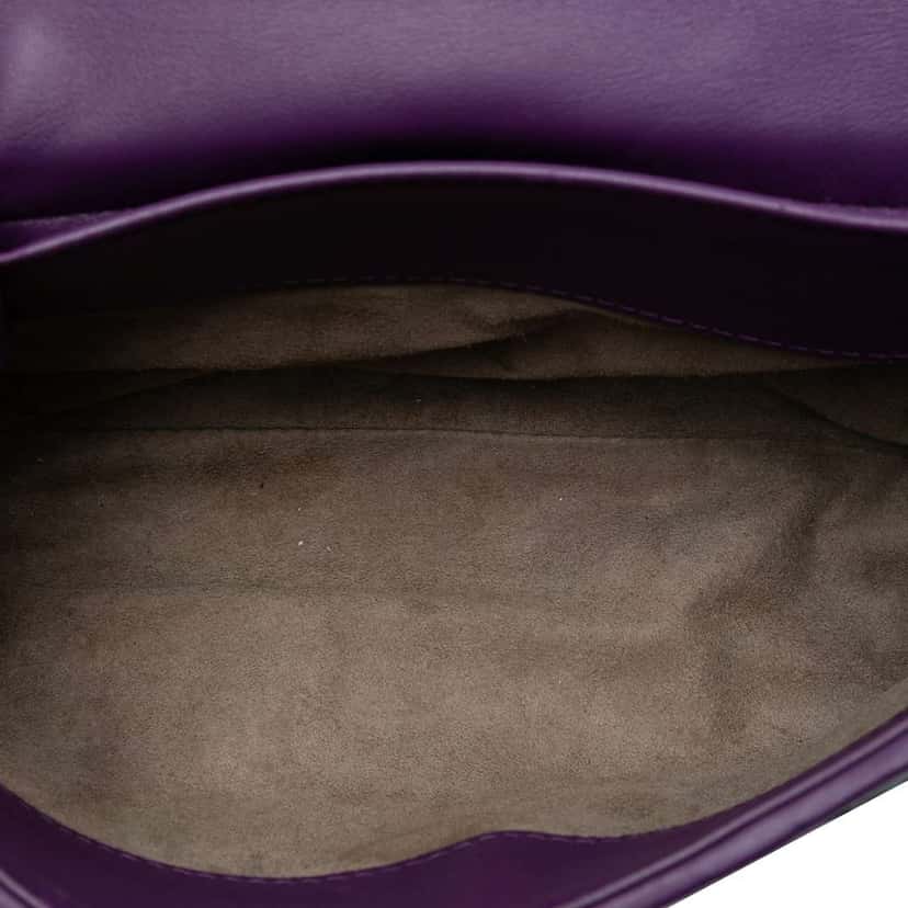 Bottega Veneta Small Bicolor Nappa Intrecciato Olimpia Shoulder Bag Purple Leather Very good condition - Model View